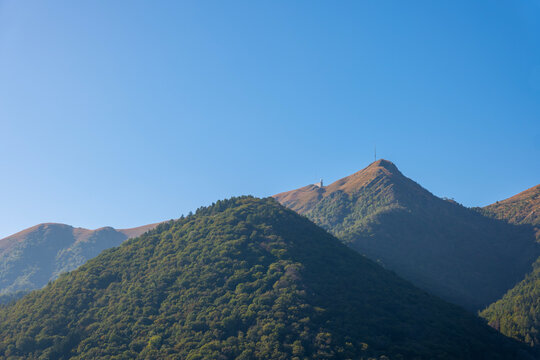 Meteorology Station on Mountain Peak Lema in a Sunny Summer Day in Malcantone, Ticino, Switzerland.
