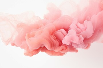 Pink and Peach Smoke Cloud on white background.