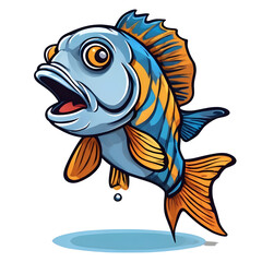 cute fish design with transparent background	