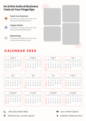 The 2024 calendar for the new year. 2024 Yearly Calendar Printable
