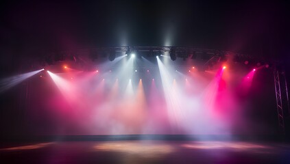 Fototapeta na wymiar An empty stage with lighting, AI generated