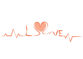 A heart of love filled with beautiful emotions. Style 1 ,Line art ,Colour orange