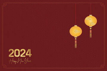 Celebrating Chinese traditional festival Happy New Year background decorative elements collection.