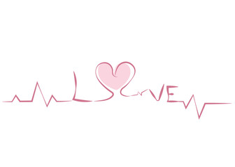 A heart of love filled with beautiful emotions. Style 1 ,Line art ,Colour pink