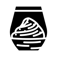 french cuisine chocolate mousse glyph icon vector. french cuisine chocolate mousse sign. isolated symbol illustration