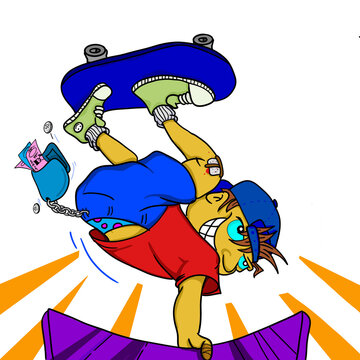 illustration of a skaters