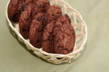 bowl of chocolate cookies