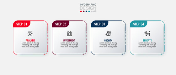Infographic template business concept with 4 steps.
