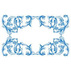 Border or frame decorative filigree calligraphy element in baroque style vintage and retro
