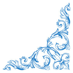 Border or frame decorative filigree calligraphy element in baroque style vintage and retro
