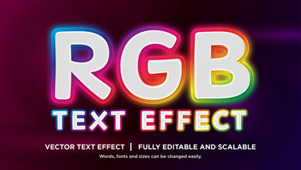 rgb rainbow text effect editable - obrazy, fototapety, plakaty