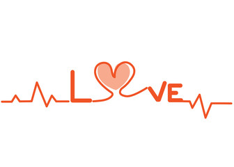 A heart of love filled with beautiful emotions. Style 1 ,Line art ,Colour  orange