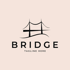 bridge minimalist logo vector simple icon illustration design