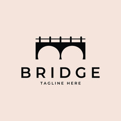 bridge minimalist logo vector simple icon illustration design template