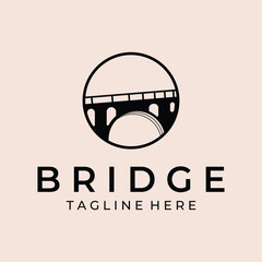 bridge badge logo vector simple icon illustration design template