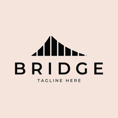 modern bridge logo vector design icon template