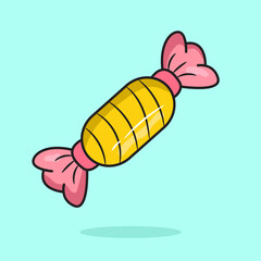 Candy Vector Icon Illustration. Flat Cartoon Style Suitable for Web Landing Page, Banner, Flyer, Sticker, Card, Background