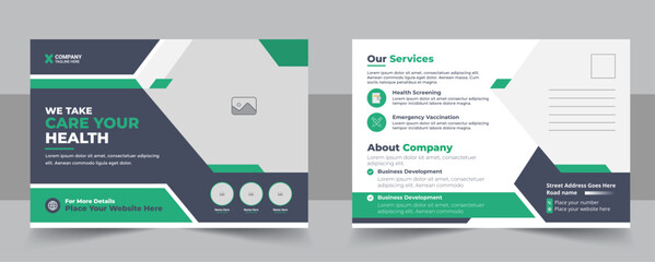 Creative medical & healthcare eeddm postcard flyer template design layout