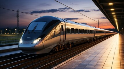 Fototapeta premium train on the railway