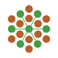 Hexagon dots logo