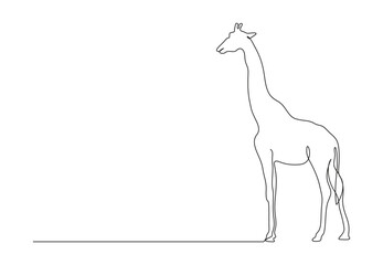 Giraffe in one continuous line drawing. Isolated on white background vector illustration. Premium vector.