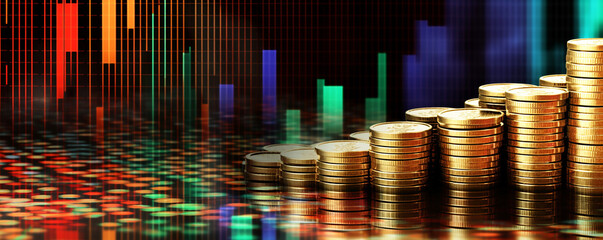 Stock market  exchange loss trading  graph ,Investment Collapse: Navigating the Financial Downturn and Market Decline , 
Economic Recession: Strategies for Coping with Stock Market Turbulence
