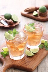 ice lime tea on the table
