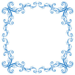 Border or frame decorative filigree calligraphy element in baroque style vintage and retro