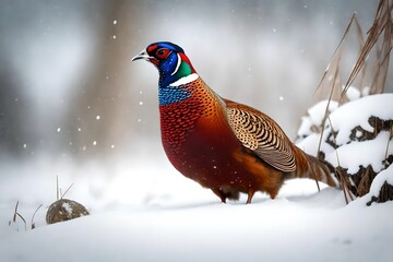 pheasant in winter