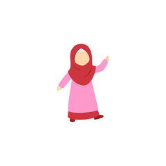 set of women with islamic hijab isolated