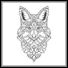 Fototapeta premium Fox head mandala arts isolated on black background