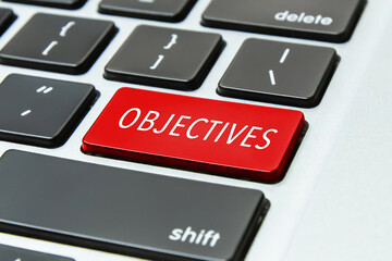 Fototapeta premium Objectives Word on Computer Keyboard Keys