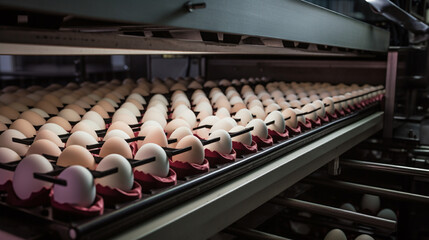 The eggs, ready for automatic packaging, are a symbol of hope, a reminder that even the most basic...