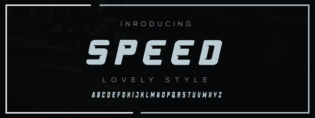 Speed Abstract modern urban alphabet fonts. Typography sport, technology, fashion, digital, future creative logo font. vector illustration - obrazy, fototapety, plakaty