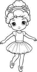 cute bareline coloring book page hand drawn illustration 