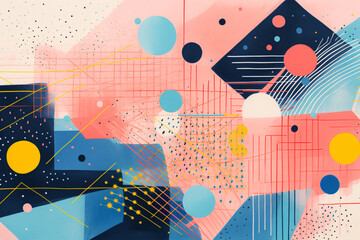 Abstract background with colorful geometric elements. 