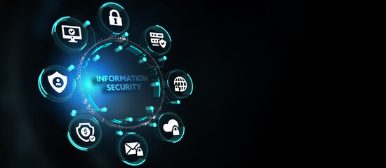 Concept of cyber security, information security and encryption, secure access to personal information, secure Internet access, cybersecurity. 3d illustration