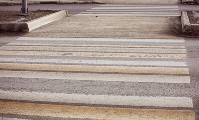 Pedestrian crossing on an asphalt road