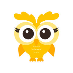 vector cute owl interested in something floral