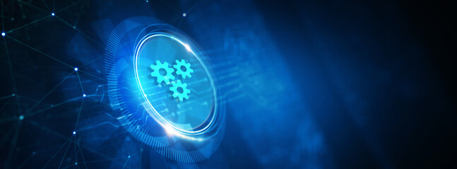 Business, Technology, Internet and network concept. Automation Software Technology Process System. 3d illustration