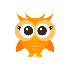 vector cute owl interested in something decoration