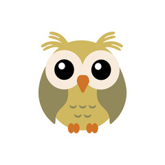 vector cute owl interested in something funny