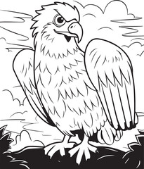 hand drawn eagle drawing illustration 