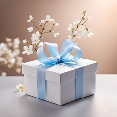 Beautiful and luxury gift box with bow