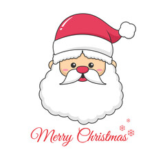 Cute Santa Claus head vector illustration suitable for Merry Christmas card