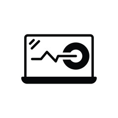 Black solid icon for monitoring 