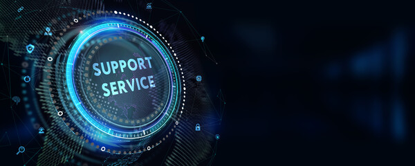 Business, Technology, Internet and network concept. Technical Support Center customer service. 3d illustration
