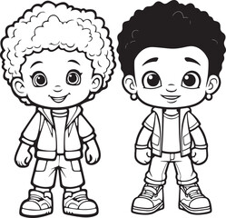 hand drawn kawai style coloring book page for kids