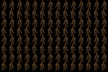 Ornate of vintage style pattern. Classic style gold on black background. Design print for textile, trellis, cutting, architecture, interior, fence, textile, wallpaper, background. Set 10