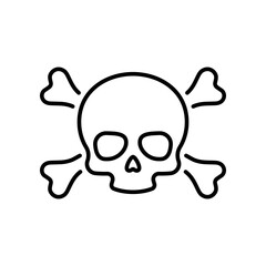 Skull and crossbones line icon vector isolated